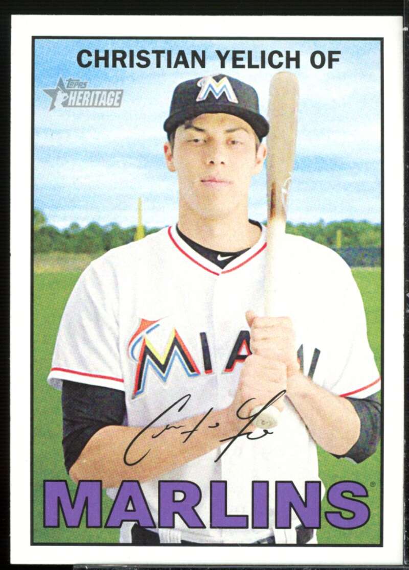 Christian Yelich SP Card 2016 Topps Heritage #467  Image 1