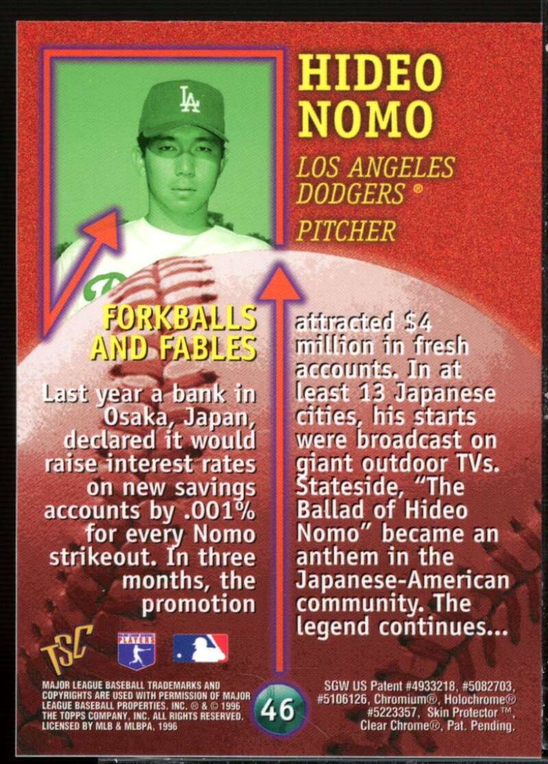 Hideo Nomo FIN Card 1996 Stadium Club Members Only 50 #46  Image 2