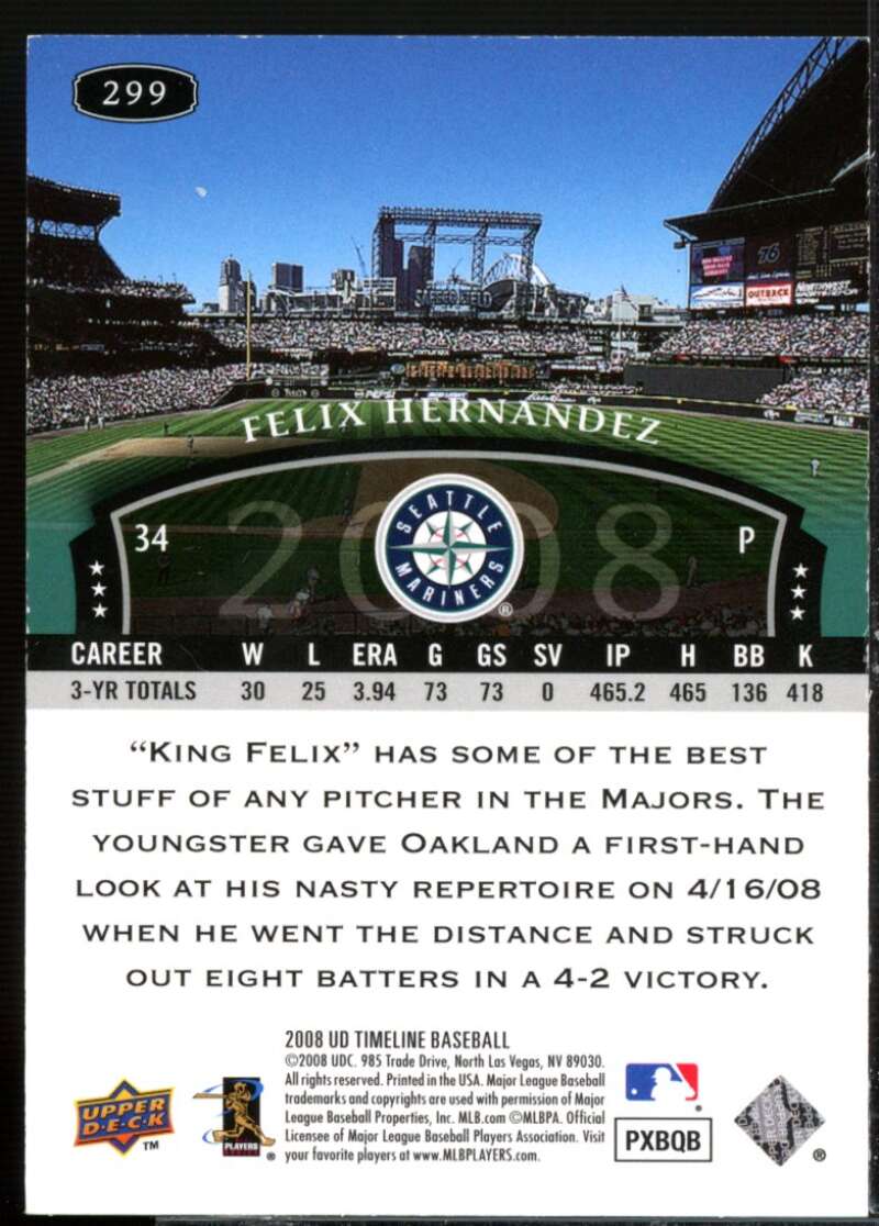 Felix Hernandez 2008 Upper Deck Timeline 2004 UD Timeless Teams Silver #299  Image 2