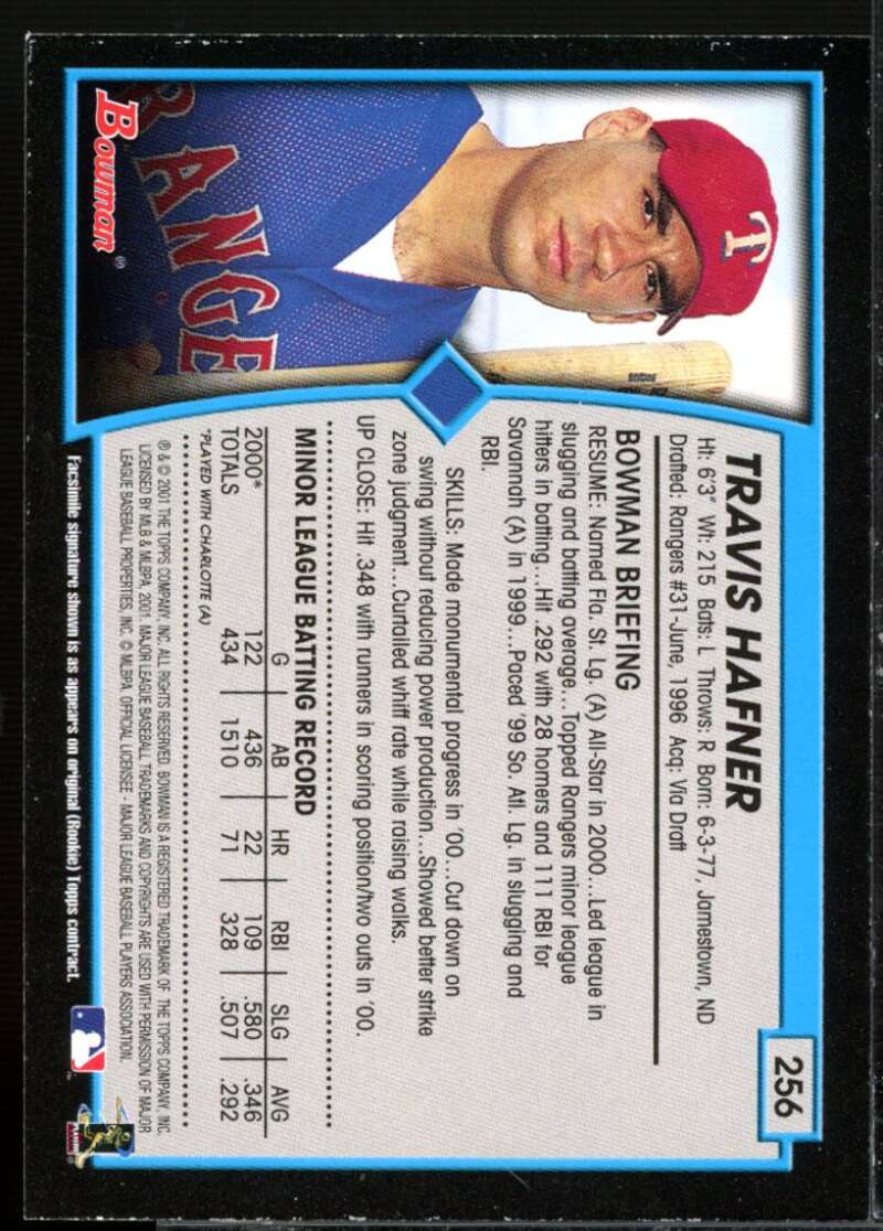Travis Hafner Rookie Card 2001 Bowman #256  Image 2