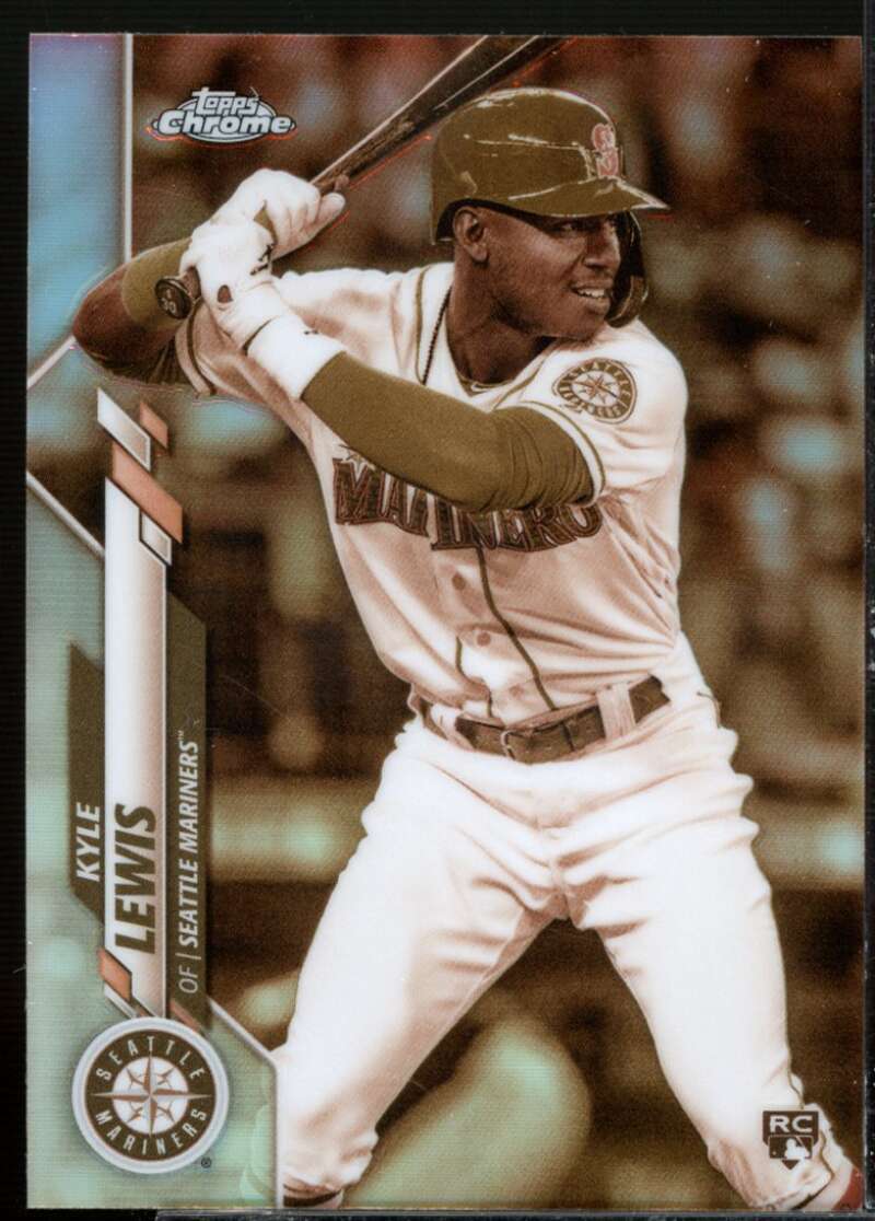 Kyle Lewis Rookie Card 2020 Topps Chrome Negative Refractors #186  Image 1