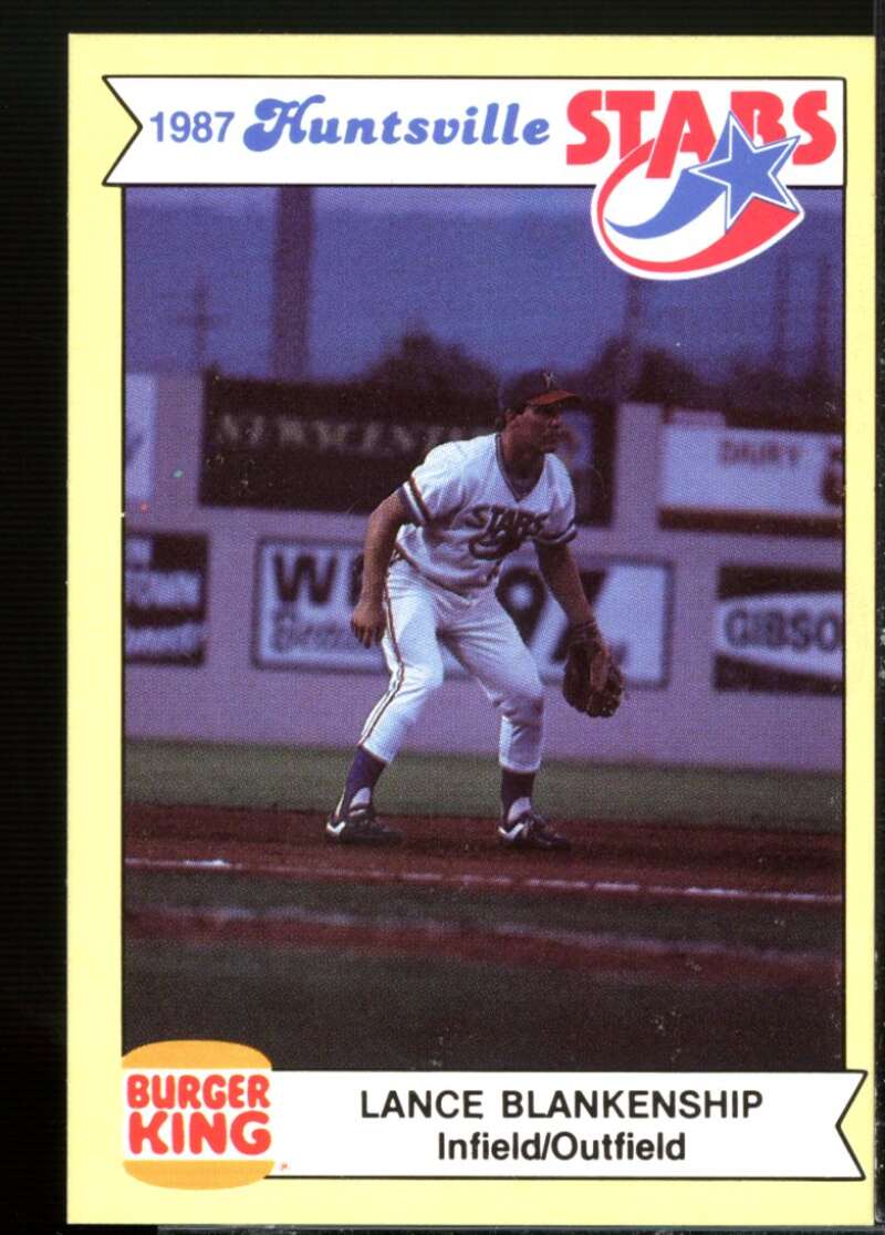 Lance Blankenship Rookie Card 1987 Huntsville Stars Team Issue #4  Image 1