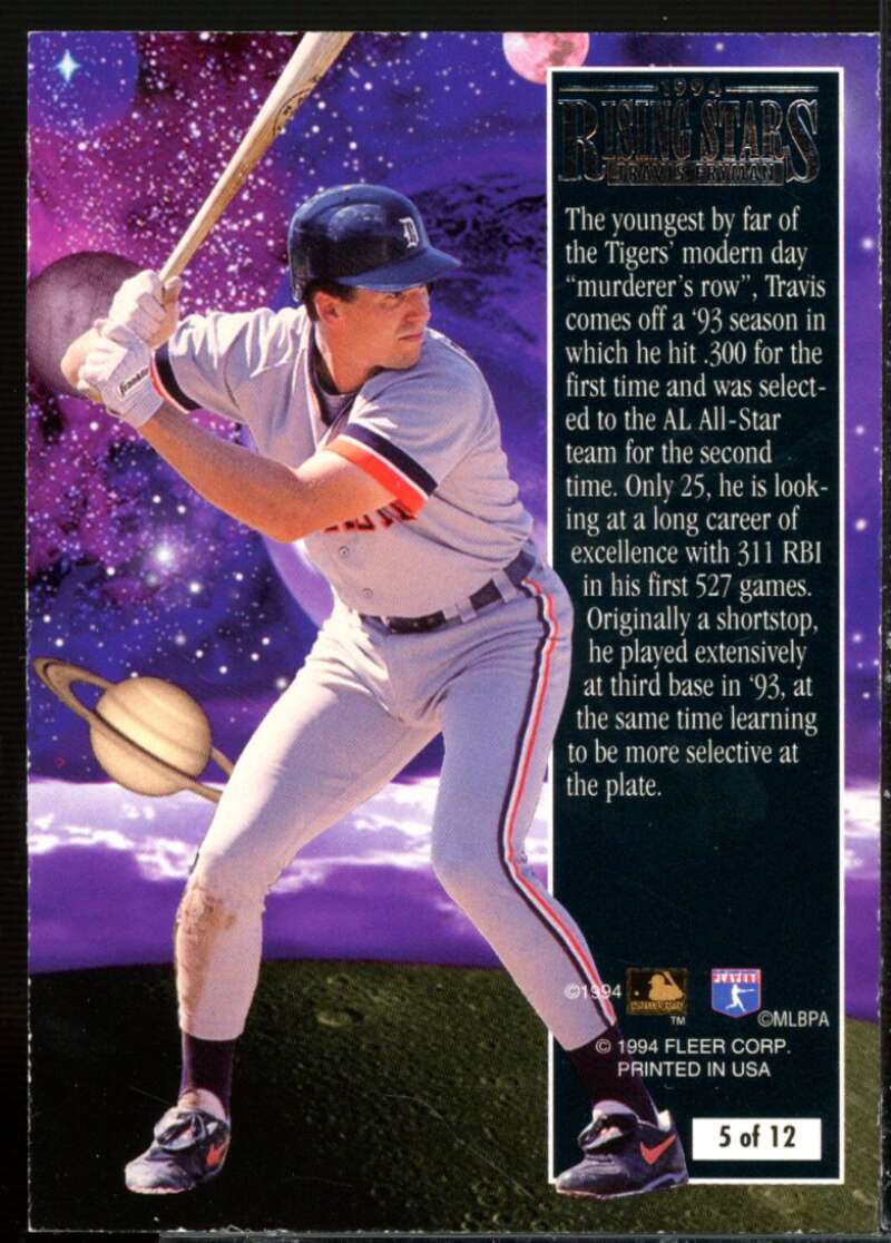 Travis Fryman Card 1994 Ultra Rising Stars #5  Image 2