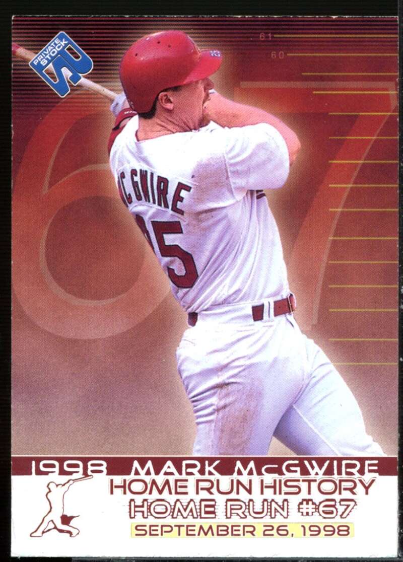Mark McGwire 67 Card 1999 Private Stock Home Run History #11  Image 1