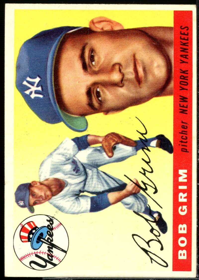 Bob Grim Rookie Card 1955 Topps #80  Image 1