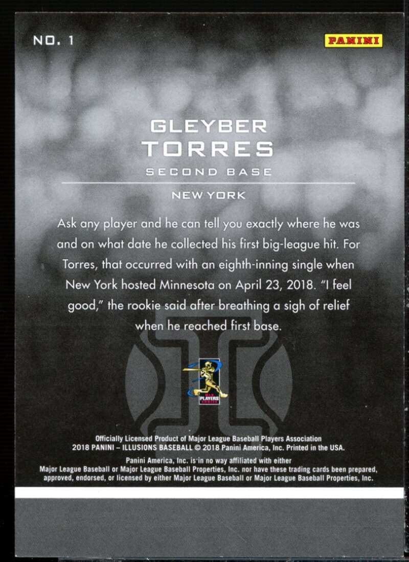 Gleyber Torres Rookie Card 2018 Panini Illusions #1  Image 2