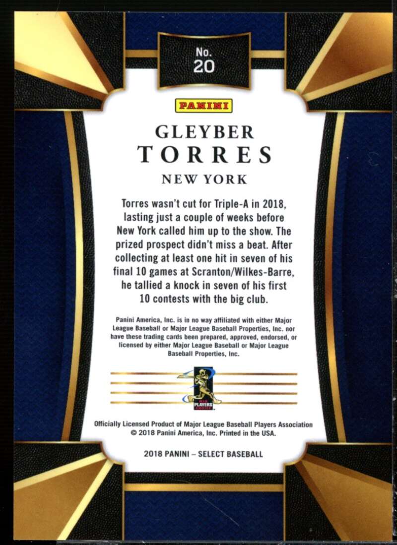 Gleyber Torres Rookie Card 2018 Select #20  Image 2