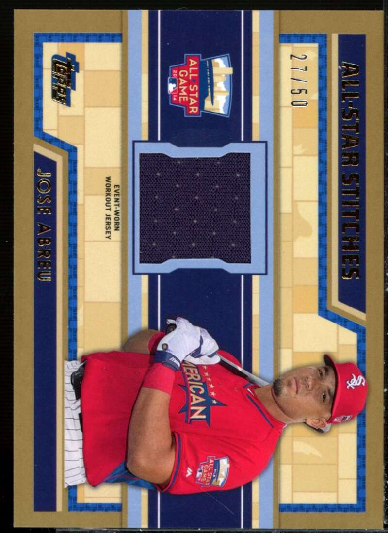 Jose Abreu Rookie Card 2014 Topps Update All Star Stitches Gold #ASRJA  Image 1