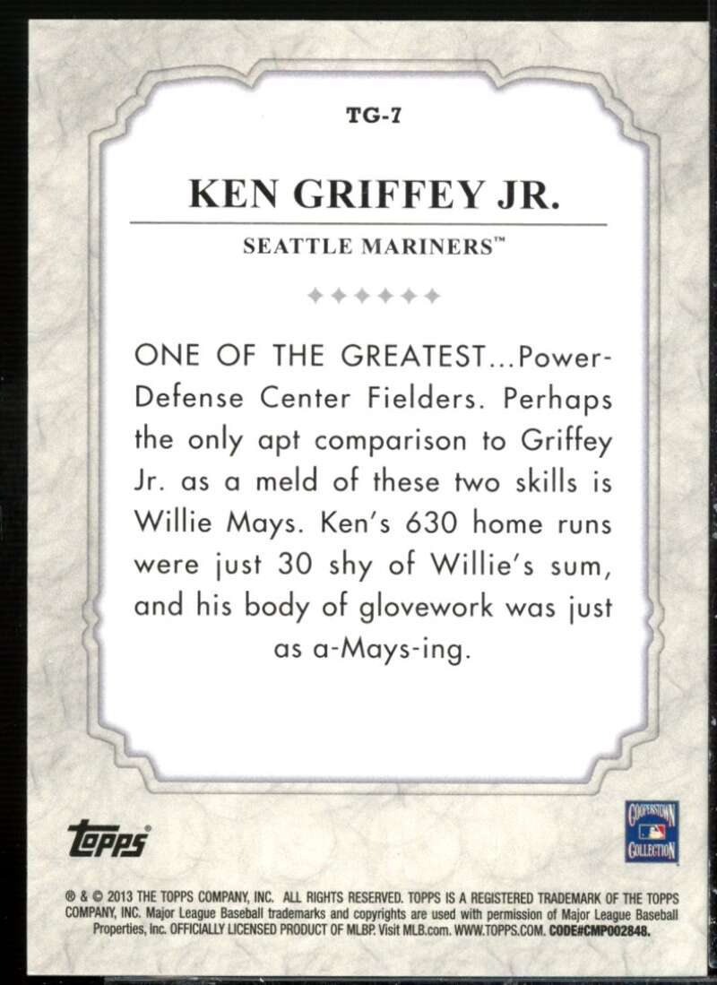 Ken Griffey Jr. Card 2013 Topps The Greats #TG7  Image 2