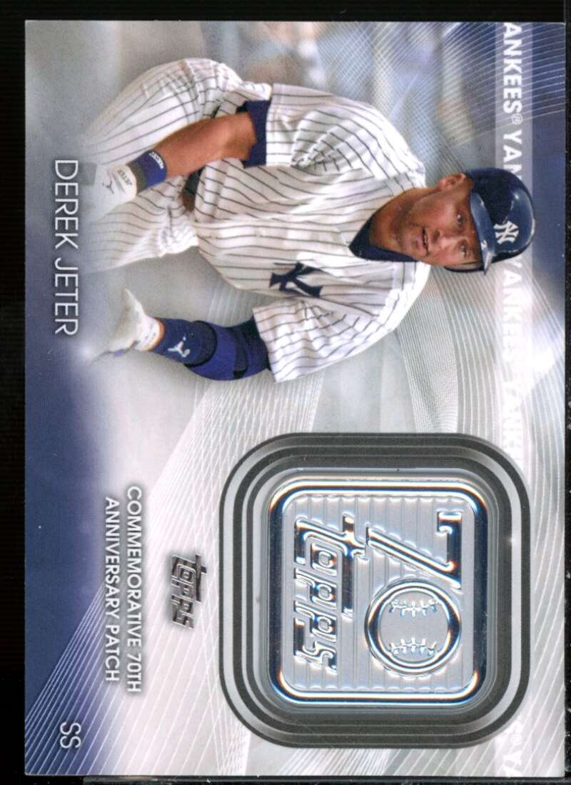Derek Jeter Card 2021 Topps 70th Anniversary Commemorative Logo Patches #70LPDJ  Image 1
