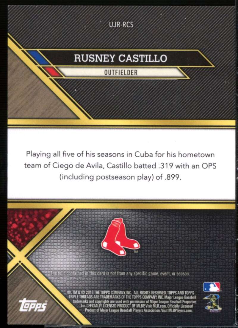 Rusney Castillo Card 2016 Topps Triple Threads Unity Jumbo Relics #UJRRCS  Image 2