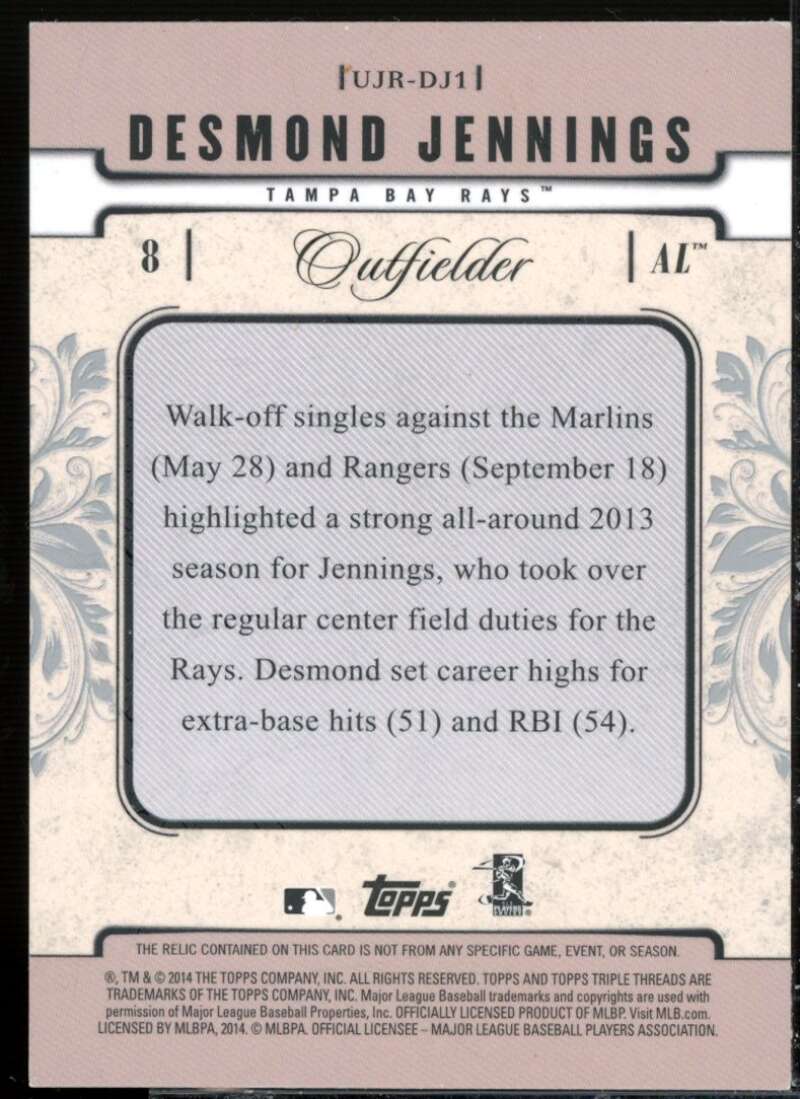 Desmond Jennings Card 2014 Topps Triple Threads Unity Relics #UJRDJ1  Image 2