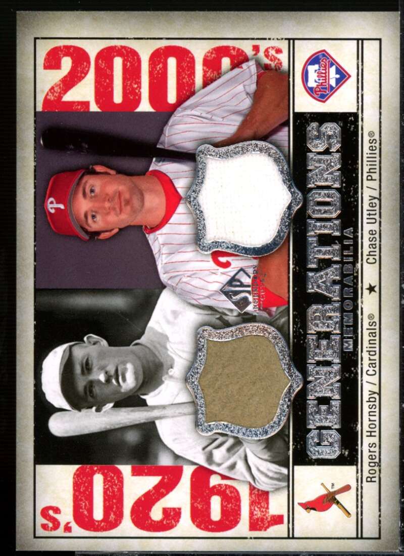 Rogers Hornsby/Chase Utley 2008 SP Legendary Cut Generation Dual Memorabilia #N  Image 1