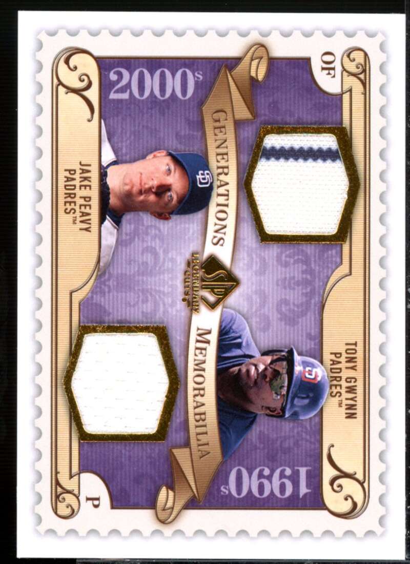 Jake Peavy/Tony Gwynn 2009 SP Legendary Cuts Generations Dual Memorabilia #GMSD  Image 1