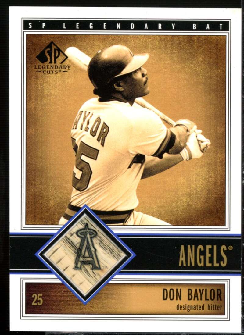 Don Baylor DP Card 2002 SP Legendary Cuts Game Bat #BDBA  Image 1