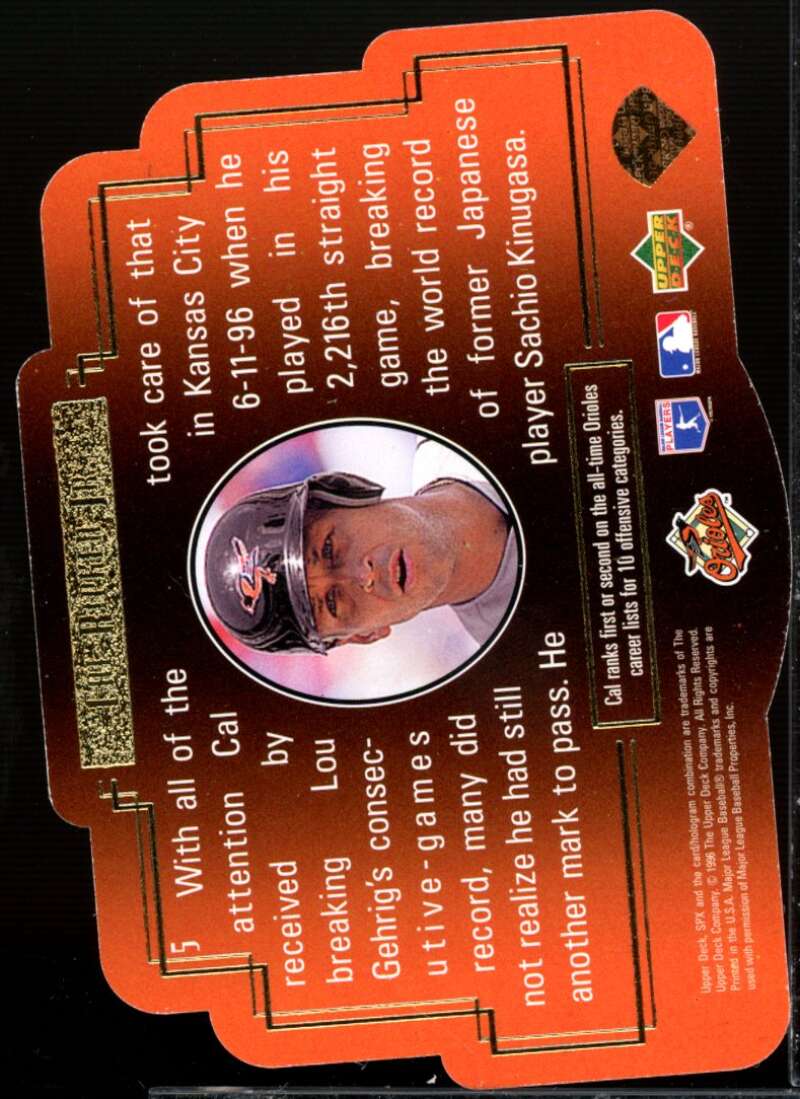 Cal Ripken Card 1996 SPx Gold #5  Image 2