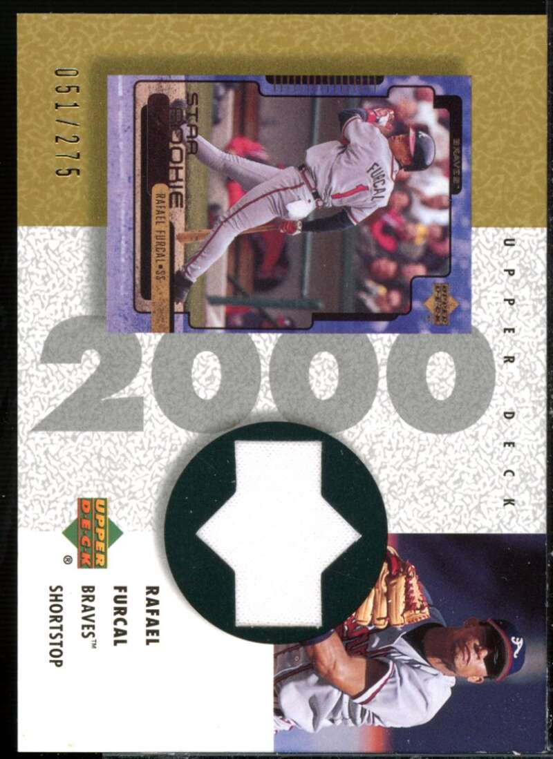 Rafael Furcal Card 2002 UD Authentics Reverse Negative Jerseys Gold #RRF  Image 1