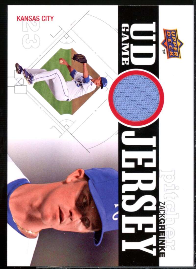 Zack Greinke Card 2010 Upper Deck UD Game Jersey #ZG  Image 1