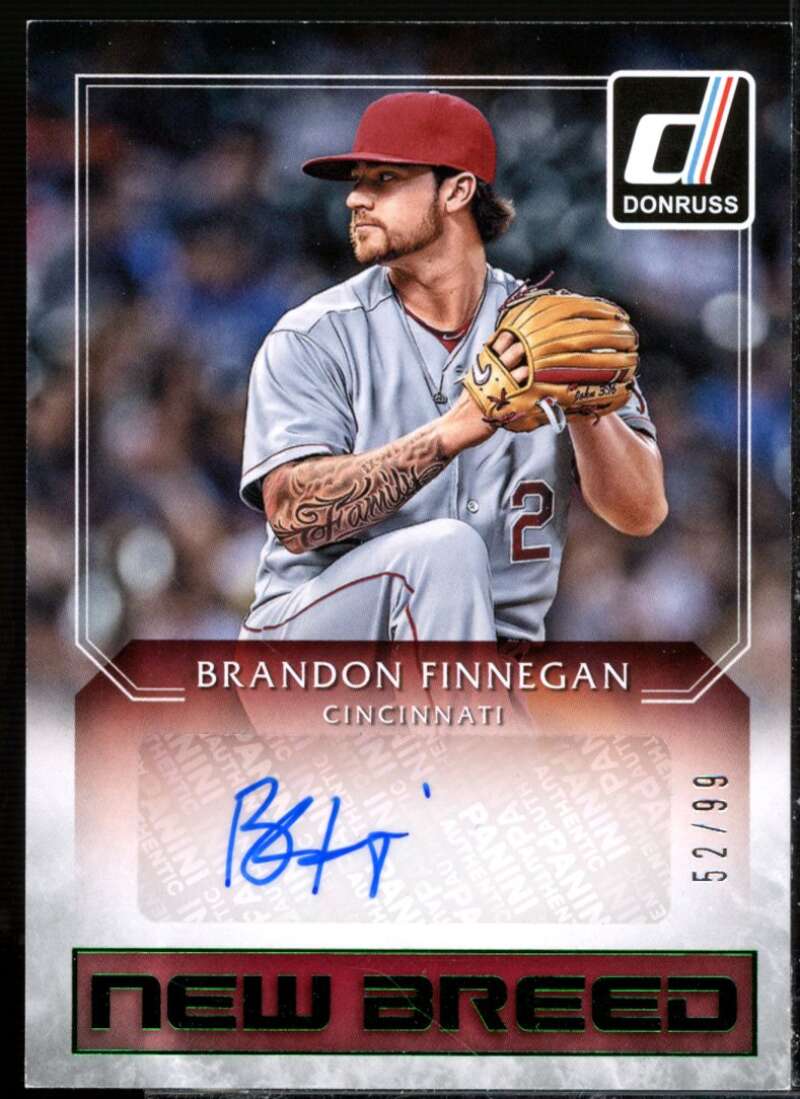 Brandon Finnegan Card 2016 Donruss New Breed Autographs Green #NBBF  Image 1