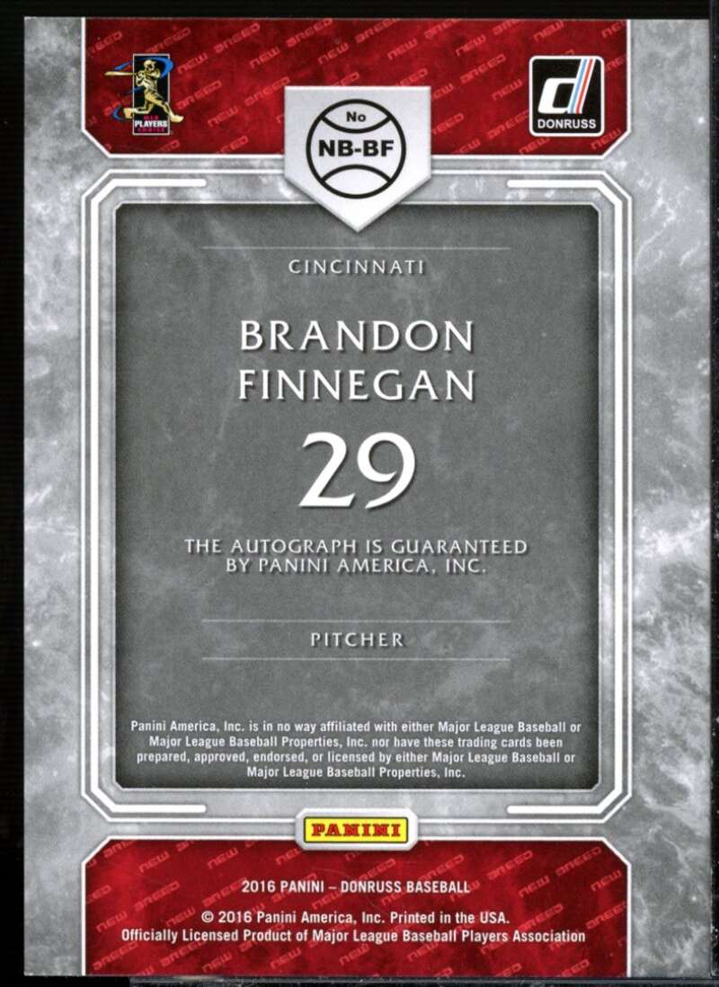 Brandon Finnegan Card 2016 Donruss New Breed Autographs Green #NBBF  Image 2
