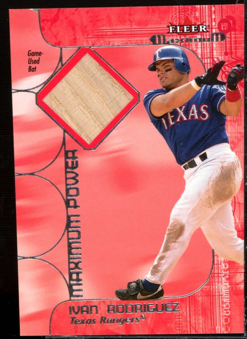 Ivan Rodriguez Card 2002 Fleer Maximum Power Bat #17  Image 1