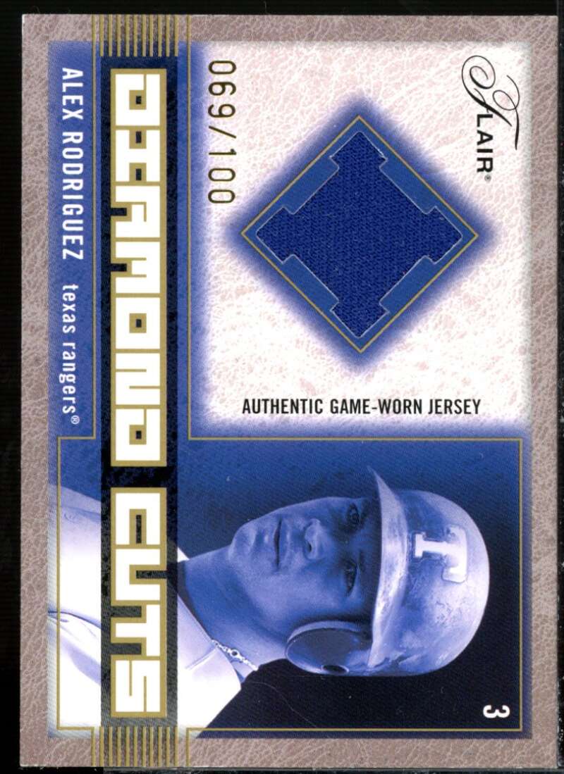 Alex Rodriguez Card 2003 Flair Diamond Cuts Jersey Gold #AR  Image 1