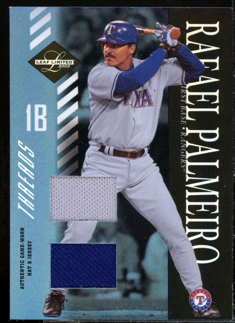 R.Palmeiro Rgr H Hat-Jsy Card 2003 Leaf Limited Threads Double #117  Image 1