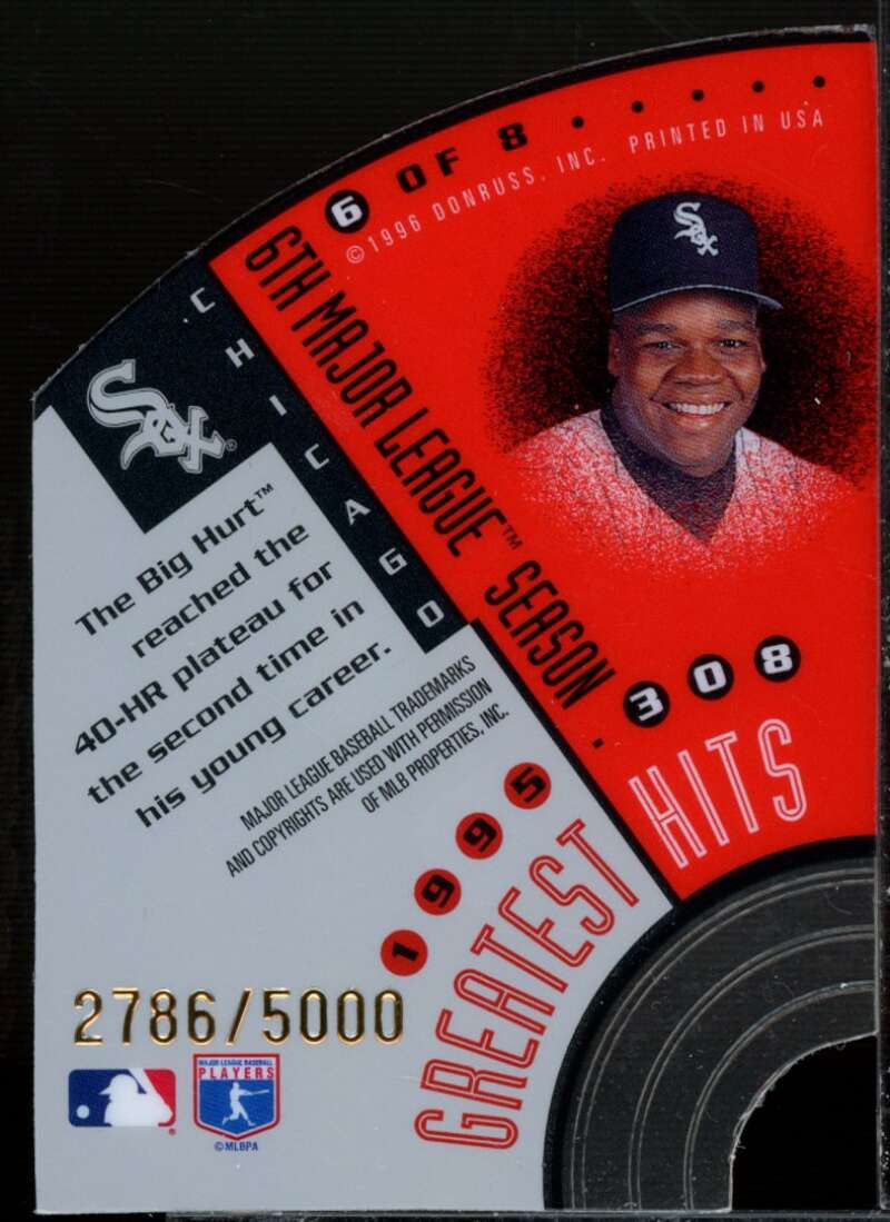 Frank Thomas 1995 Card 1996 Leaf Thomas Greatest Hits #6  Image 2