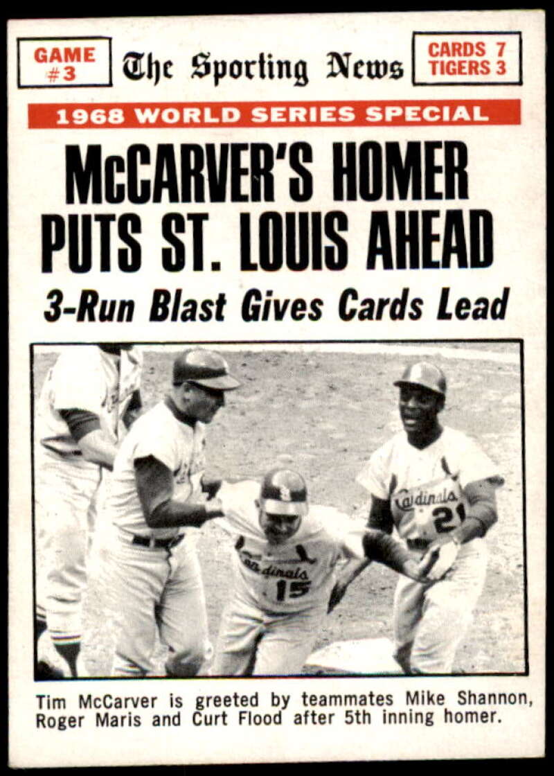 World Series Game 3/Tim McCarver/w/Maris Card 1969 Topps #164  Image 1