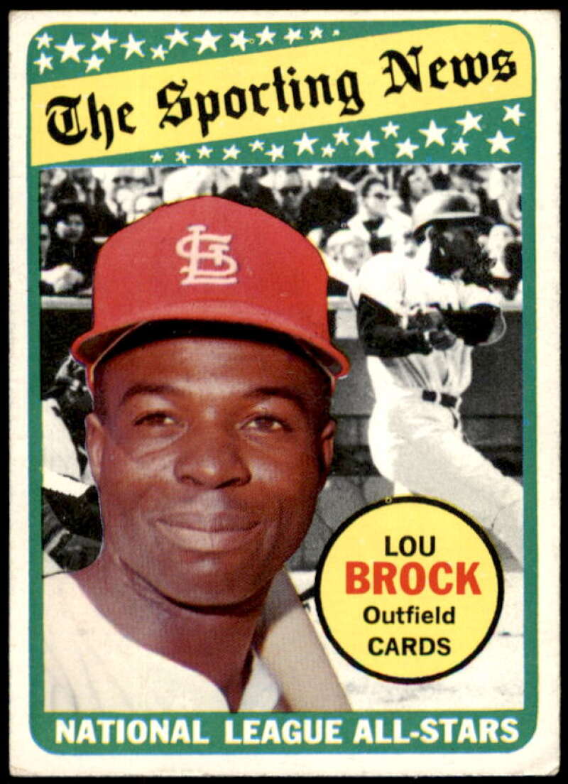 Lou Brock AS Card 1969 Topps #428  Image 1