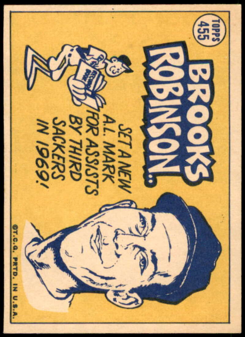 Brooks Robinson AS Card 1970 Topps #455  Image 2