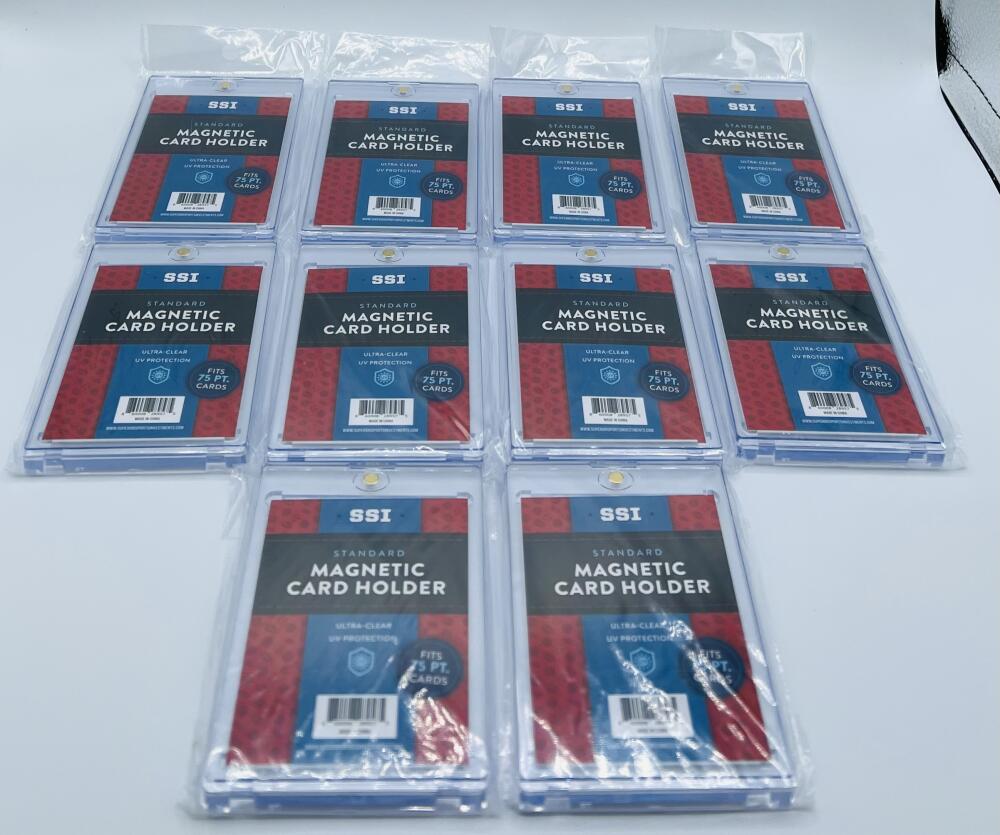 (10) Superior Sports Investments SSI Magnetic Thick Card Holder One Touch 75 PT Image 1