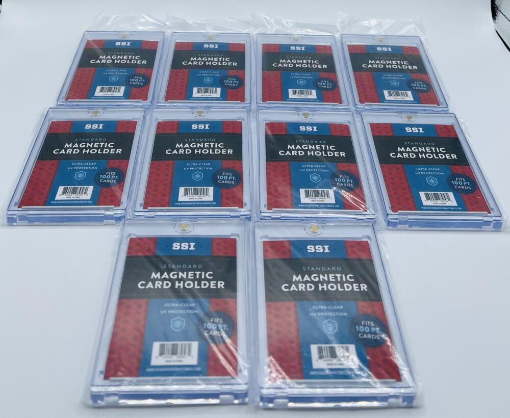 (10) Superior Sports Investments SSI Magnetic Thick Card Holder One Touch 100 PT Image 1