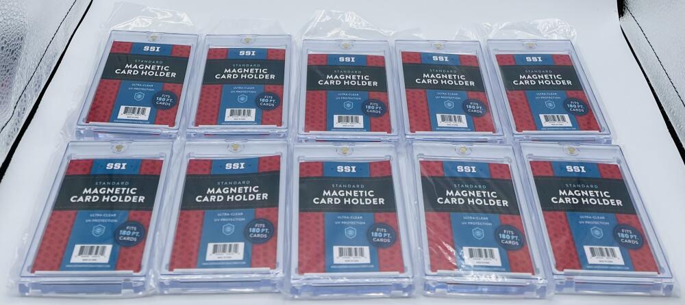 (10) Superior Sports Investments SSI Magnetic Thick Card Holder One Touch 180 PT Image 1