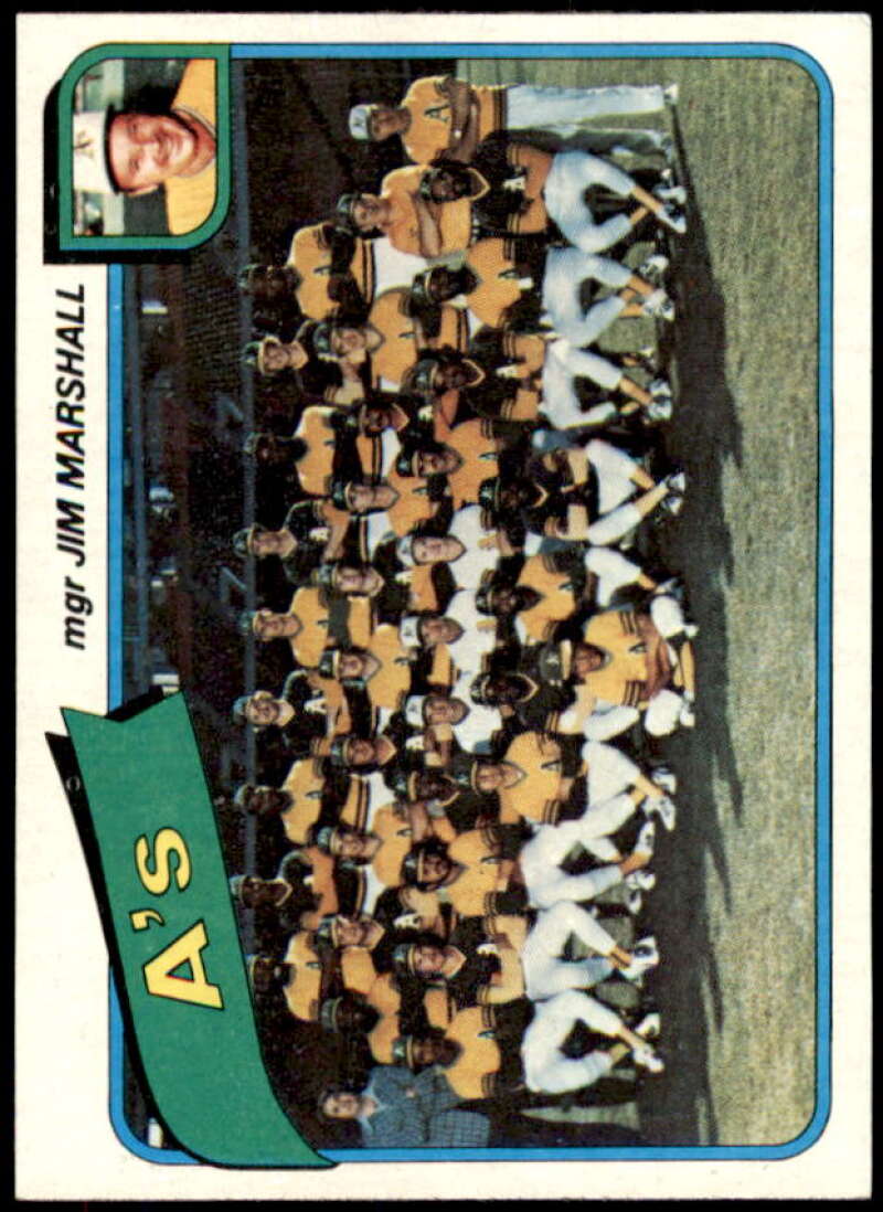 Oakland Athletics Team Card w/Rickey Henderson Rookie Card 1980 Topps #96  Image 1