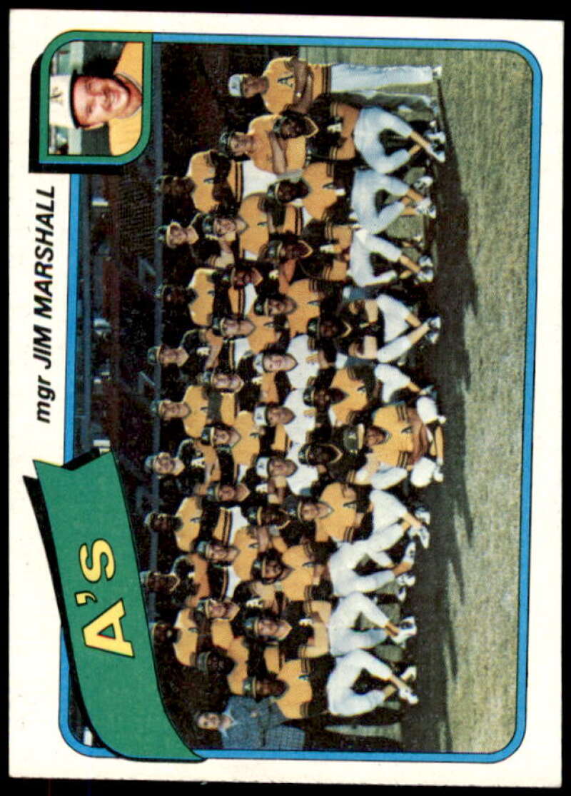 Oakland Athletics Team Card w/Rickey Henderson Rookie Card 1980 Topps #96  Image 1