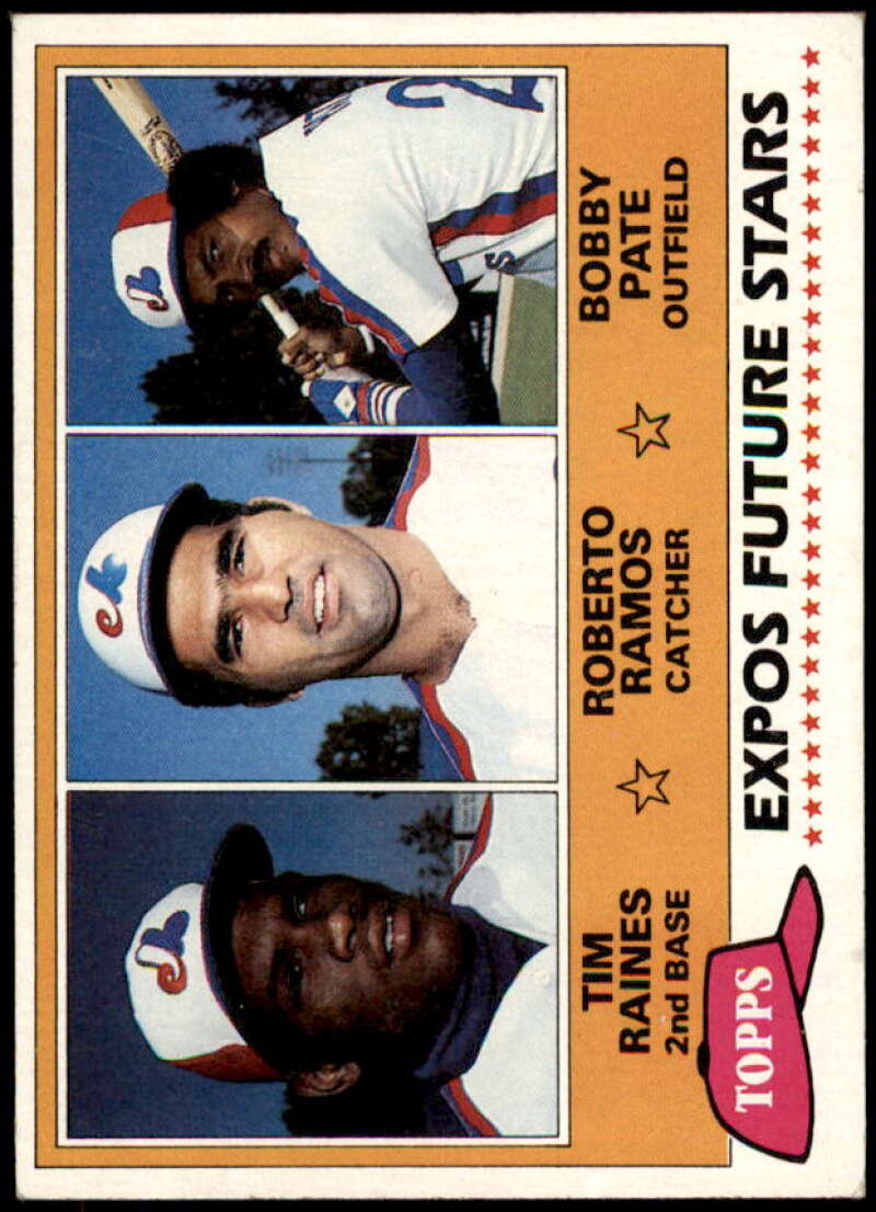 Tim Raines RC/Roberto Ramos RC/Bobby Pate RC Card 1981 Topps #479  Image 1