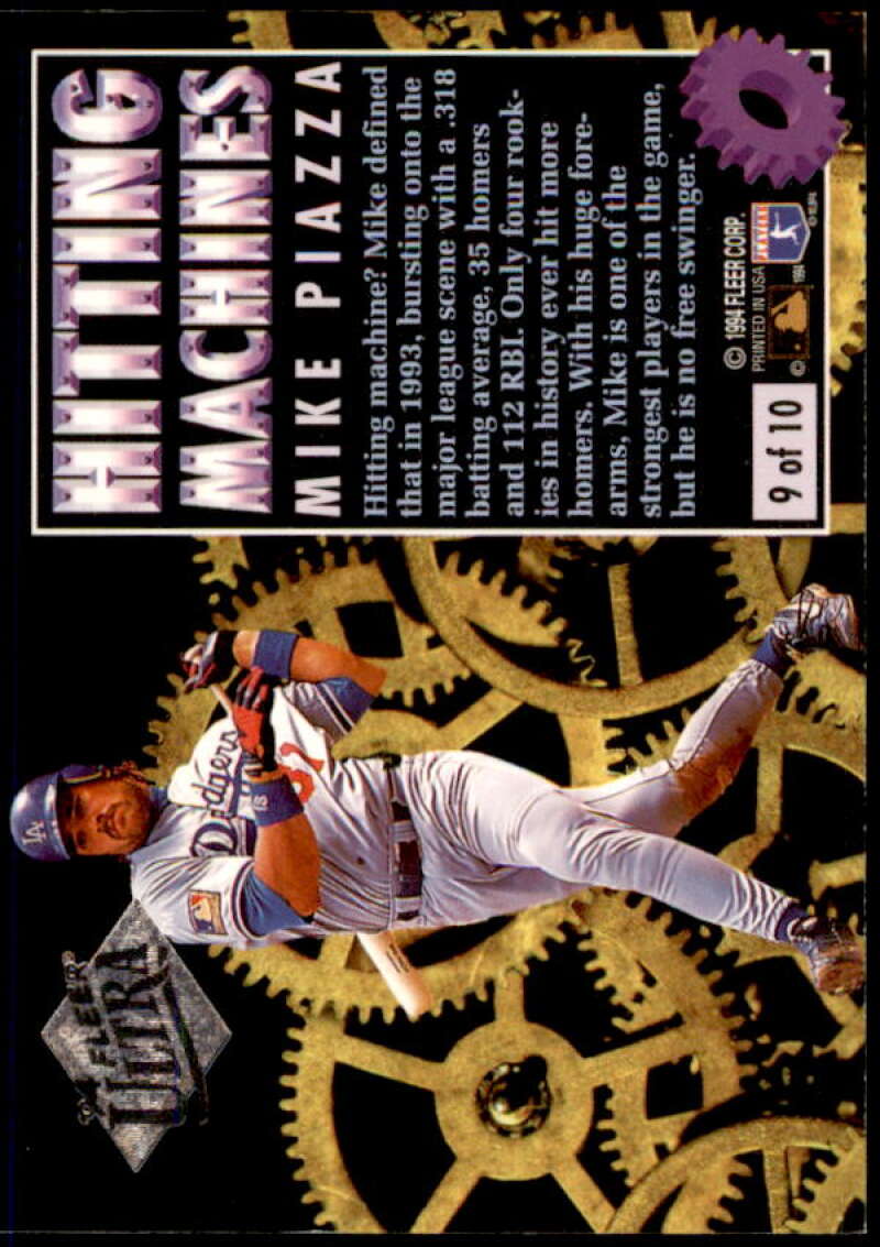 Mike Piazza Card 1994 Ultra Hitting Machines #9  Image 2