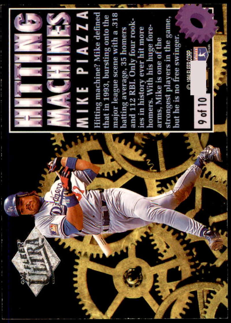 Mike Piazza Card 1994 Ultra Hitting Machines #9  Image 2