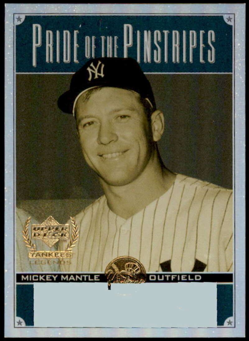 Mickey Mantle Card 2000 Upper Deck Yankees Legends Pride of the Pinstripes #PP2  Image 1