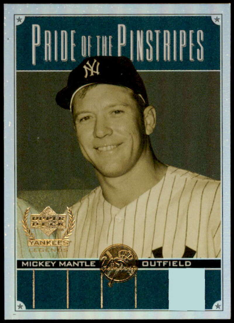 Mickey Mantle Card 2000 Upper Deck Yankees Legends Pride of the Pinstripes #PP2  Image 1