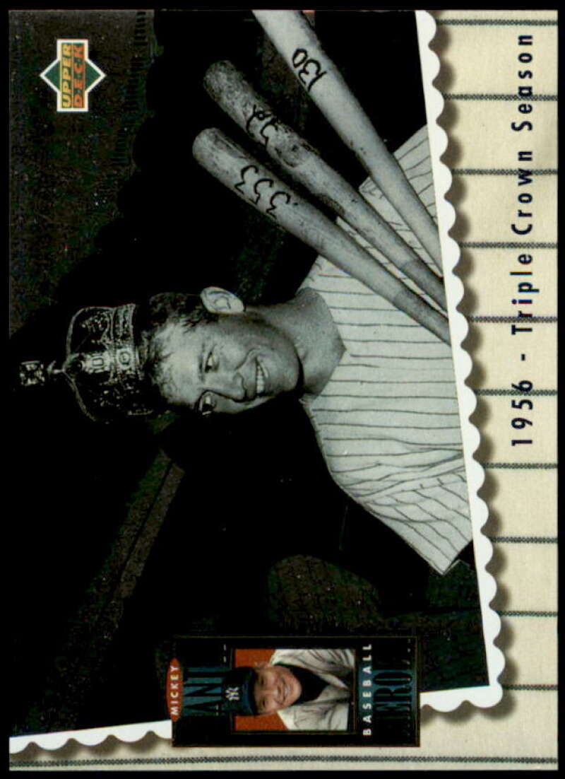 Mickey Mantle/1956 Triple Crown/Season Card 1994 Upper Deck Mantle Heroes #66  Image 1