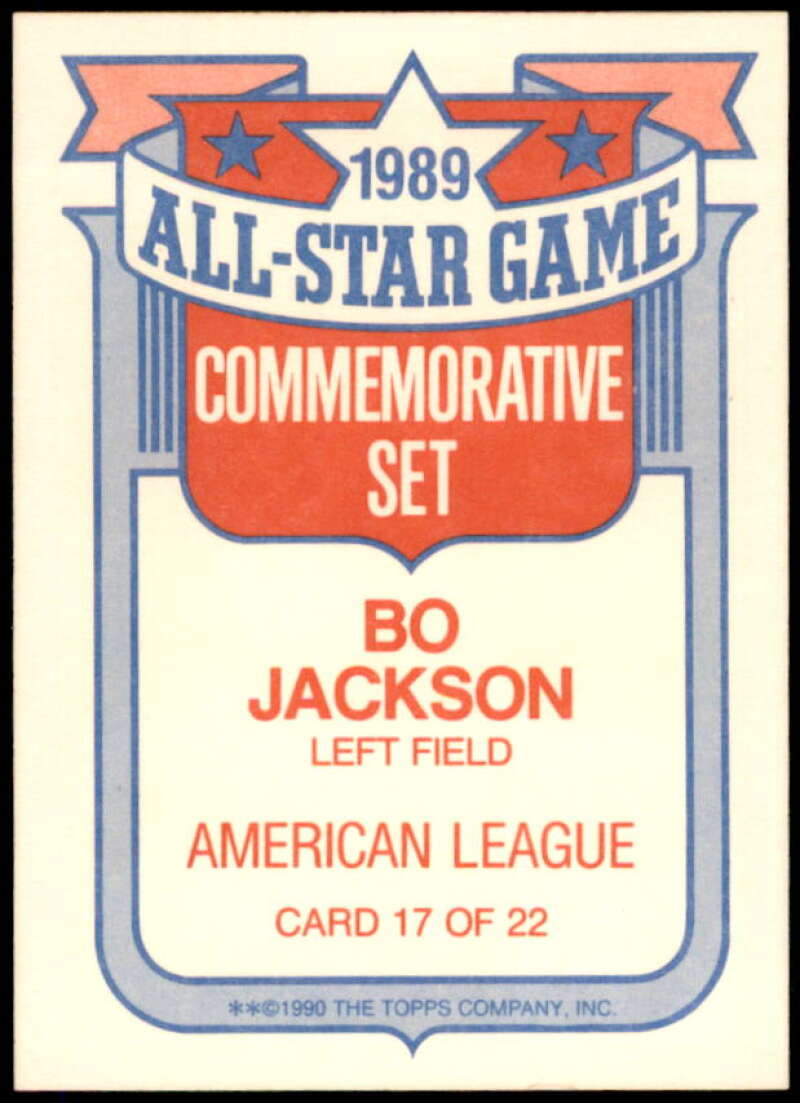 Bo Jackson Card 1990 Topps Glossy All-Stars #17  Image 2