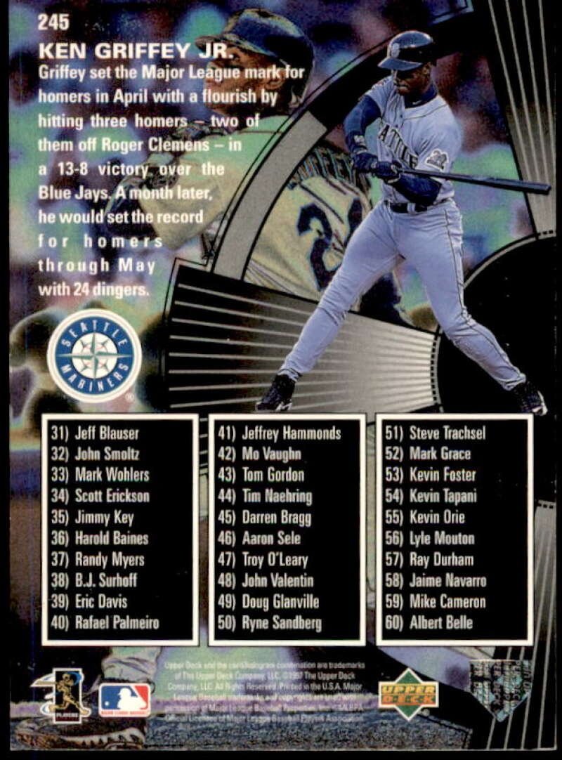 Ken Griffey Jr. SH Card 1998 Upper Deck #245  Image 2