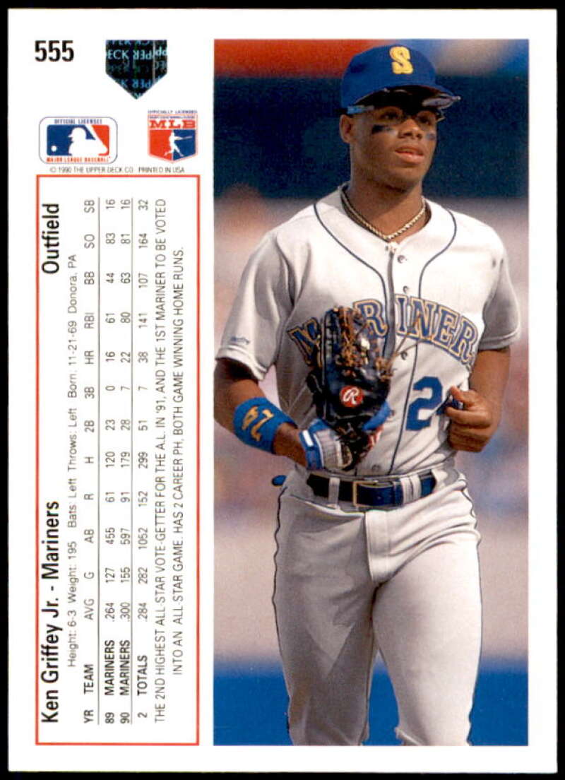 Ken Griffey Jr. UER Card 1991 Upper Deck #555  Image 2