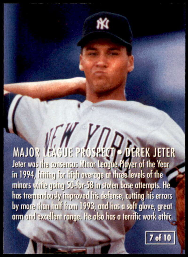 Derek Jeter Card 1995 Fleer Major League Prospects #7  Image 2