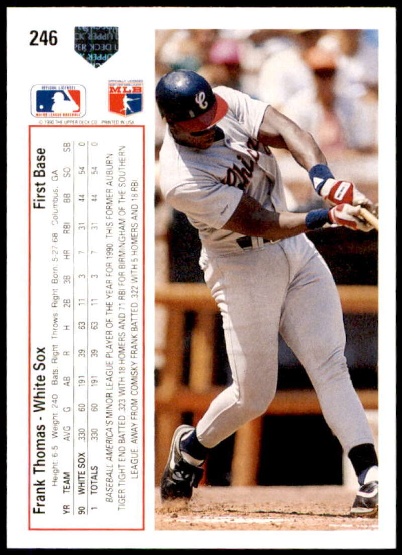 Frank Thomas UER Card 1991 Upper Deck #246  Image 2