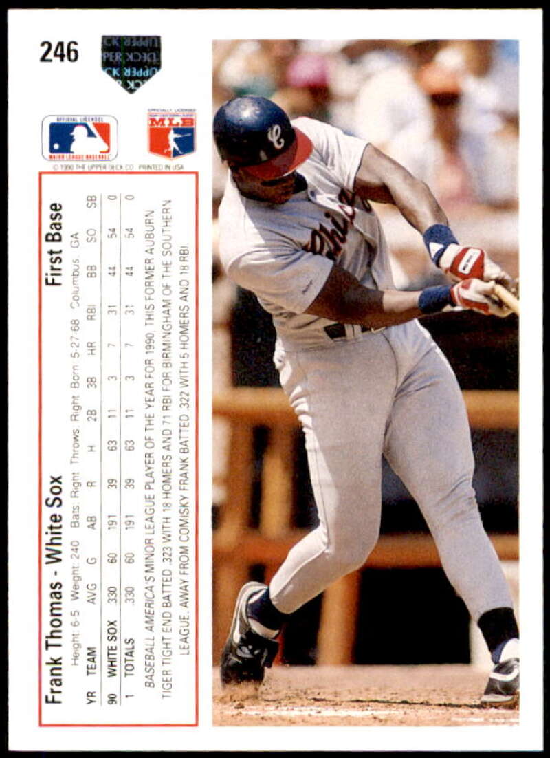 Frank Thomas UER Card 1991 Upper Deck #246  Image 2