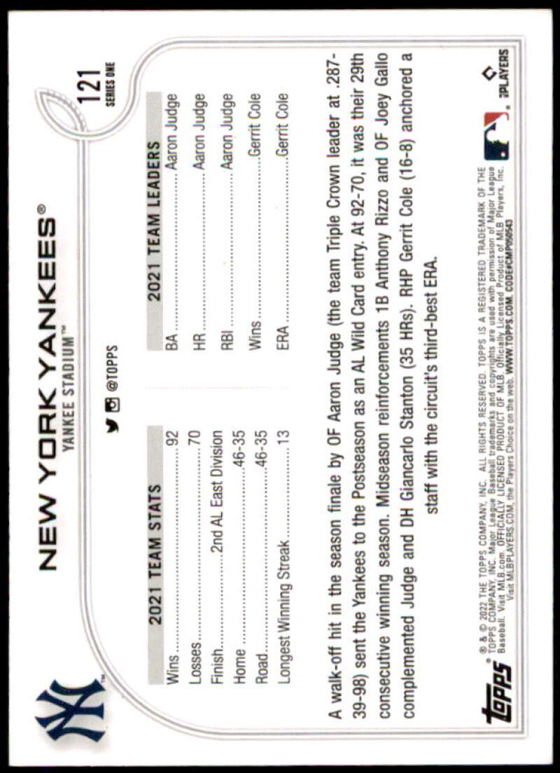 Gary Sanchez/Aaron Judge/ Card 2018 Topps Now #121  Image 2
