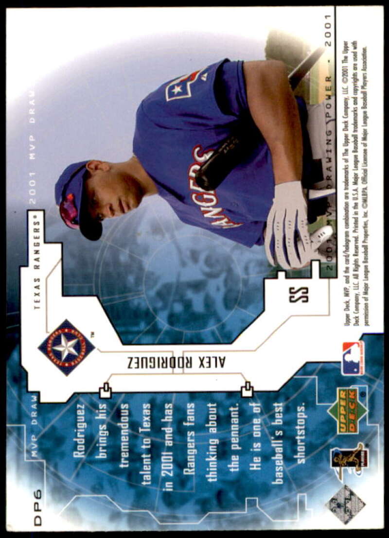 Alex Rodriguez Card 2001 Upper Deck MVP Drawing Power #DP6  Image 2